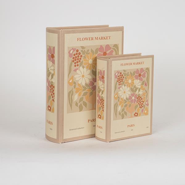 Διακοσμητικά Επιτραπέζια 24home - ΣΗΜΑΝΤΙΚΟ: Σε περίπτωση διαφοράς τιμής από το κατάστημα ισχύει παντα και μόνο η τιμή του καταστήματος Διακοσμητικό Κουτί Βιβλίο Σετ 2τμχ Ξύλινο Μπεζ 19x7x27ε