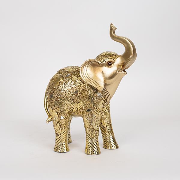 Διακοσμητικά Επιτραπέζια 24home - ΣΗΜΑΝΤΙΚΟ: Σε περίπτωση διαφοράς τιμής από το κατάστημα ισχύει παντα και μόνο η τιμή του καταστήματος Διακοσμητικός Ελέφαντας Polyresin Χρυσός 22x11x30εκ. ES