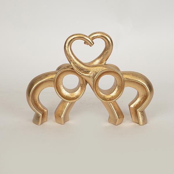 Διακοσμητικά Επιτραπέζια 24home - ΣΗΜΑΝΤΙΚΟ: Σε περίπτωση διαφοράς τιμής από το κατάστημα ισχύει παντα και μόνο η τιμή του καταστήματος Διακοσμητικό Ζευγάρι Ελέφαντες Polyresin Χρυσό 24,2x5,5