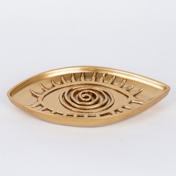 ESTHETI Διακοσμητική Πιατέλα Μάτι Polyresin Χρυσή 20,9x12x1,7εκ. ESTHETI 752-15031 (Υλικό: Polyresin, Χρώμα: Χρυσό ) - ESTHETI - 752-15031