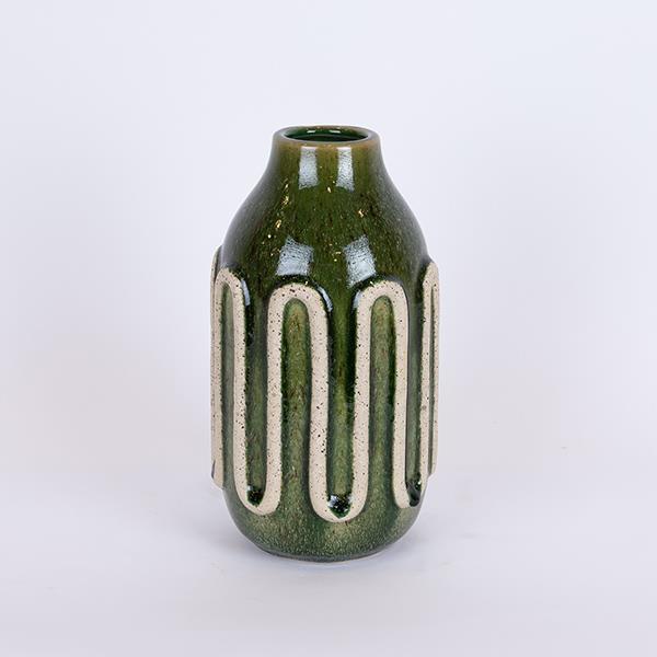 Διακοσμητικά Επιτραπέζια 24home - ΣΗΜΑΝΤΙΚΟ: Σε περίπτωση διαφοράς τιμής από το κατάστημα ισχύει παντα και μόνο η τιμή του καταστήματος Βάζο Κεραμικό Πράσινο-Μπεζ 13x24εκ. ESTHETI 752-20333 (