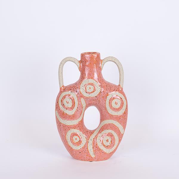 Διακοσμητικά Επιτραπέζια 24home - ΣΗΜΑΝΤΙΚΟ: Σε περίπτωση διαφοράς τιμής από το κατάστημα ισχύει παντα και μόνο η τιμή του καταστήματος Βάζο Κεραμικό Ροζ-Μπεζ 20,5x7,2x31εκ. ESTHETI 752-20337