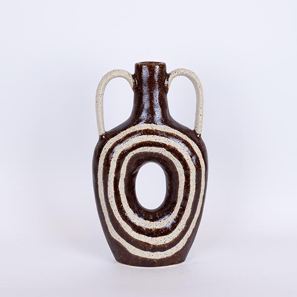 Διακοσμητικά Επιτραπέζια 24home - ΣΗΜΑΝΤΙΚΟ: Σε περίπτωση διαφοράς τιμής από το κατάστημα ισχύει παντα και μόνο η τιμή του καταστήματος Βάζο Κεραμικό Καφέ-Μπεζ 21,8x7,5x39εκ. ESTHETI 752-2033