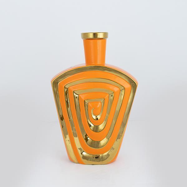 Διακοσμητικά Επιτραπέζια 24home - ΣΗΜΑΝΤΙΚΟ: Σε περίπτωση διαφοράς τιμής από το κατάστημα ισχύει παντα και μόνο η τιμή του καταστήματος Βάζο Κεραμικό Χρυσό-Πορτοκαλί 23,7x9,5x37,5εκ. ESTHETI