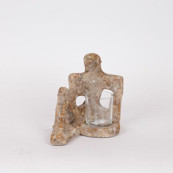 Διακοσμητικά Επιτραπέζια 24home - ΣΗΜΑΝΤΙΚΟ: Σε περίπτωση διαφοράς τιμής από το κατάστημα ισχύει παντα και μόνο η τιμή του καταστήματος Κηροπήγιο Polyresin Καφέ 24x16,5x20εκ. ESTHETI 819-0052