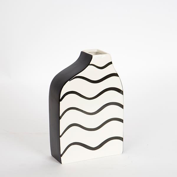 Διακοσμητικά Επιτραπέζια 24home - ΣΗΜΑΝΤΙΚΟ: Σε περίπτωση διαφοράς τιμής από το κατάστημα ισχύει παντα και μόνο η τιμή του καταστήματος Βάζο Κεραμικό Μαύρο-Μπεζ 15x6x23εκ. ESTHETI 752-20198 (