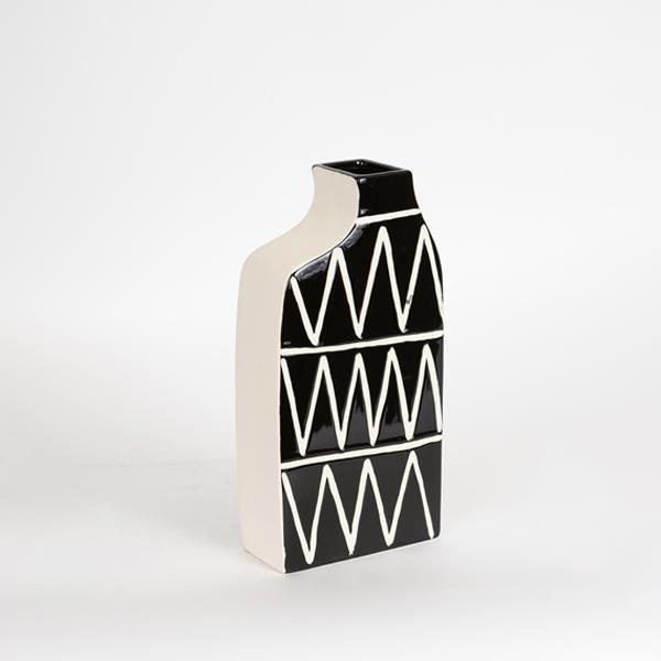 Διακοσμητικά Επιτραπέζια 24home - ΣΗΜΑΝΤΙΚΟ: Σε περίπτωση διαφοράς τιμής από το κατάστημα ισχύει παντα και μόνο η τιμή του καταστήματος Βάζο Κεραμικό Μαύρο-Μπεζ 14x6,5x29εκ. ESTHETI 752-20199