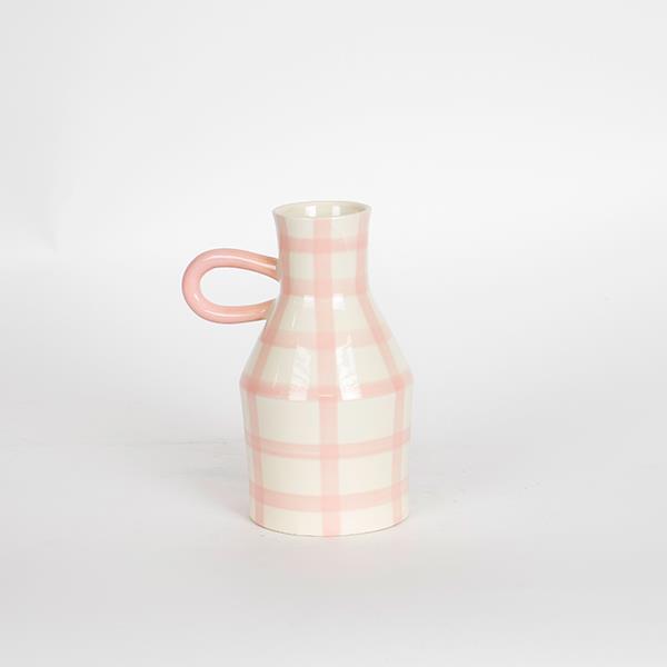 Διακοσμητικά Επιτραπέζια 24home - ΣΗΜΑΝΤΙΚΟ: Σε περίπτωση διαφοράς τιμής από το κατάστημα ισχύει παντα και μόνο η τιμή του καταστήματος Βάζο Κεραμικό Λευκό-Ροζ 10x10x18εκ. ESTHETI 752-20203 (