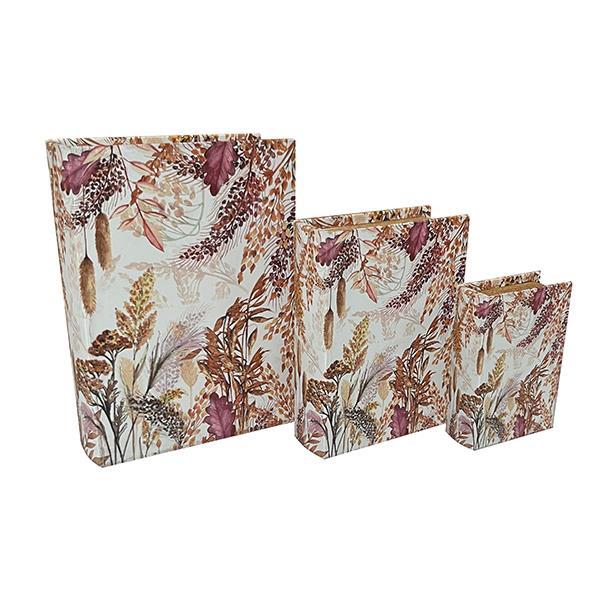 Διακοσμητικά Επιτραπέζια 24home - ΣΗΜΑΝΤΙΚΟ: Σε περίπτωση διαφοράς τιμής από το κατάστημα ισχύει παντα και μόνο η τιμή του καταστήματος Διακοσμητικό Κουτί Βιβλίο Σετ 3τμχ Ξύλινο-Pu Καφέ Με Λο