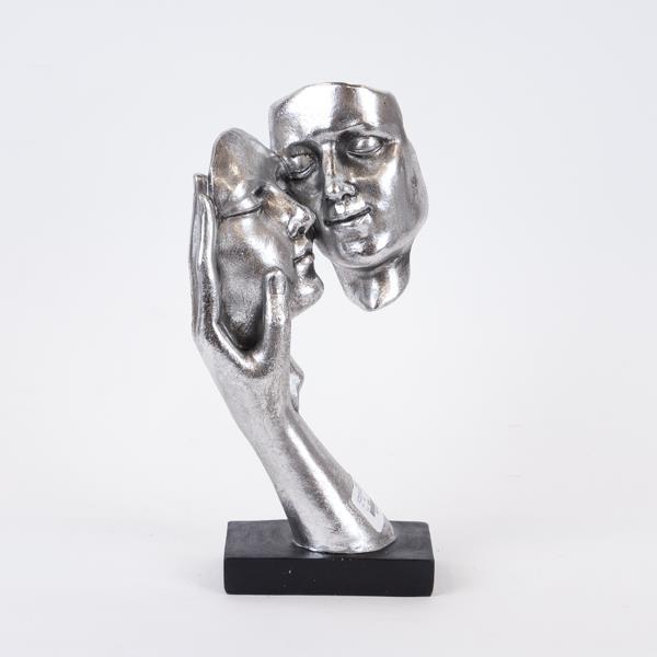 ESTHETI - ΣΗΜΑΝΤΙΚΟ: Σε περίπτωση διαφοράς τιμής από το κατάστημα ισχύει παντα και μόνο η τιμή του καταστήματος Διακοσμητικό Επιτραπέζιο Πρόσωπα Polyresin Ασημί-Μαύρο