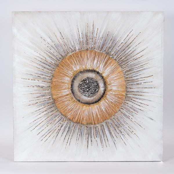 Πίνακας Καμβάς Μάτι Λευκός-Μαύρος-Καφέ 80x3x80εκ. ESTHE