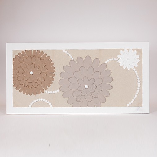 Πίνακας Καμβάς Λουλούδια Μπεζ-Λευκός-Καφέ 120x3x60εκ. E