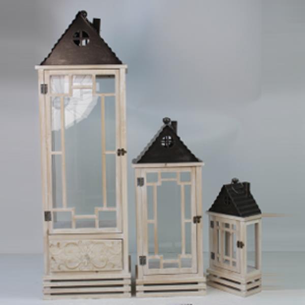 ESTHETI - ΣΗΜΑΝΤΙΚΟ: Σε περίπτωση διαφοράς τιμής από το κατάστημα ισχύει παντα και μόνο η τιμή του καταστήματος Φανάρι Σετ 3τμχ Ξύλινο-Μεταλλικό Λευκό-Μαύρο 34x26x113ε