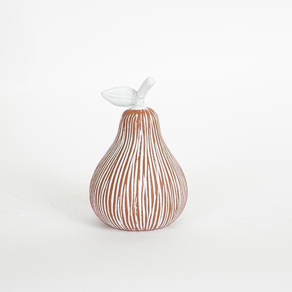 ESTHETI - ΣΗΜΑΝΤΙΚΟ: Σε περίπτωση διαφοράς τιμής από το κατάστημα ισχύει παντα και μόνο η τιμή του καταστήματος Διακοσμητικό Αχλάδι Κεραμικό Λευκό-Terracotta 10,5x10,5