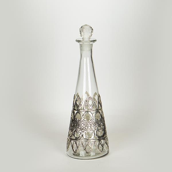 Καράφα Γυάλινη-Μεταλλική Διάφανη-Ασημί 12x35εκ. ESTHETI