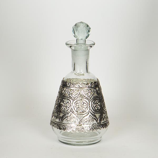 Καράφα Γυάλινη-Μεταλλική Διάφανη-Ασημί 13x24εκ. ESTHETI