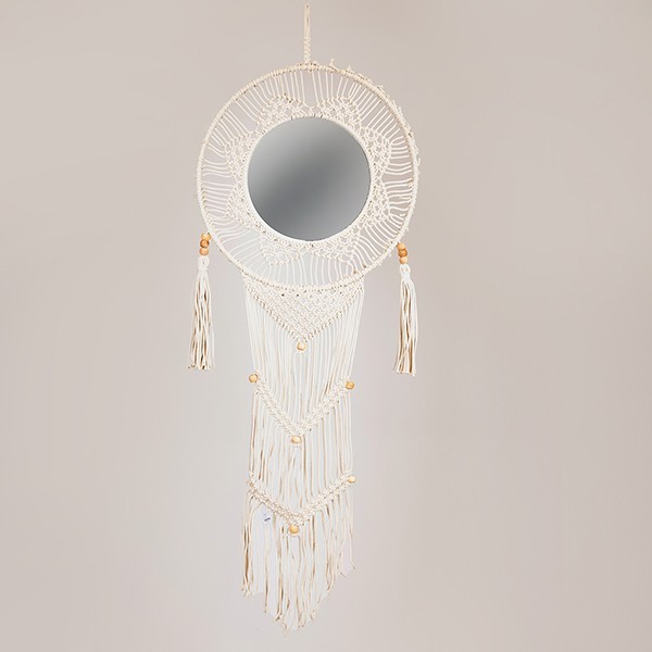 Καθρέπτης Τοίχου Μακραμέ Μπεζ 50x125εκ. ESTHETI 811-700