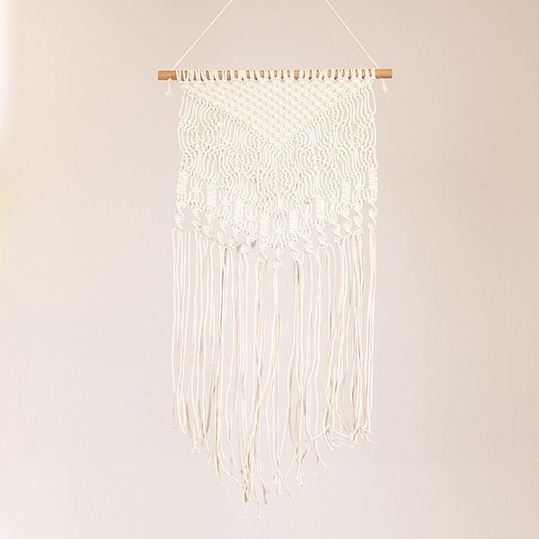 ESTHETI Διακοσμητικό Τοίχου Μακραμέ Μπεζ 35x75εκ. ESTHETI 812-60002 (Χρώμα: Μπεζ, Ύφασμα: Μακραμέ) - ESTHETI - 812-60002