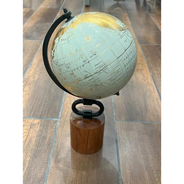 Διακοσμητικά Επιτραπέζια 24home - ΣΗΜΑΝΤΙΚΟ: Σε περίπτωση διαφοράς τιμής από το κατάστημα ισχύει παντα και μόνο η τιμή του καταστήματος Διακοσμητική Επιτραπέζια Υδρόγειος Μεταλλική-Ξύλινη Λευ