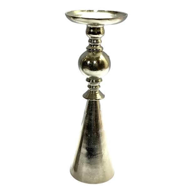 ESTHETI - ΣΗΜΑΝΤΙΚΟ: Σε περίπτωση διαφοράς τιμής από το κατάστημα ισχύει παντα και μόνο η τιμή του καταστήματος Κηροπήγιο Μεταλλικό Ασημί 13x34εκ. ESTHETI 819-00455 (Υ