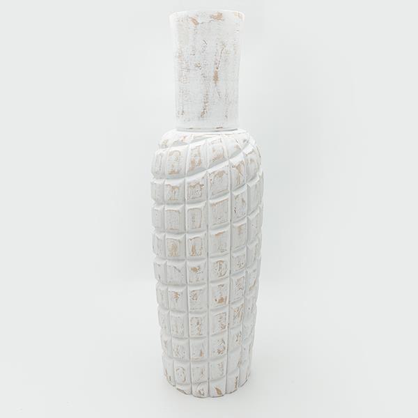 ESTHETI - ΣΗΜΑΝΤΙΚΟ: Σε περίπτωση διαφοράς τιμής από το κατάστημα ισχύει παντα και μόνο η τιμή του καταστήματος Βάζο Ξύλινο Λευκό-Καφέ 19x66εκ. ESTHETI 819-00401 (Υλικ