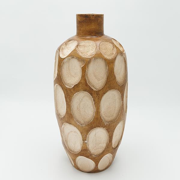 Βάζο Ξύλινο Μπεζ-Καφέ 17x37εκ. ESTHETI 819-00408 (Υλικό