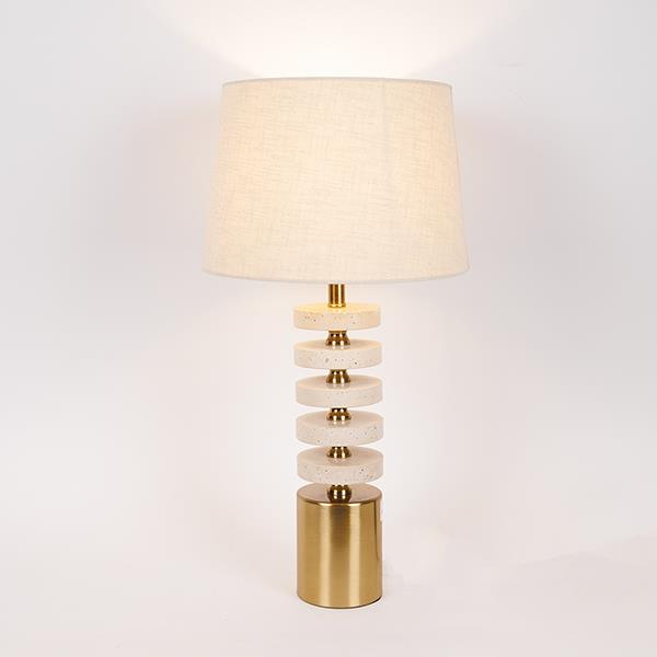 Φωτιστικά 24home - ΣΗΜΑΝΤΙΚΟ: Σε περίπτωση διαφοράς τιμής από το κατάστημα ισχύει παντα και μόνο η τιμή του καταστήματος Φωτιστικό Επιτραπέζιο Μεταλλικό-Μαρμάρινο Μπεζ-Χρυσό 30