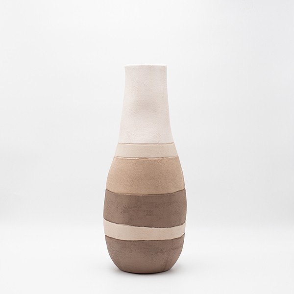 Βάζο Κεραμικό Εκρού-Μπεζ-Καφέ 18x44,5εκ. ESTHETI 819-00