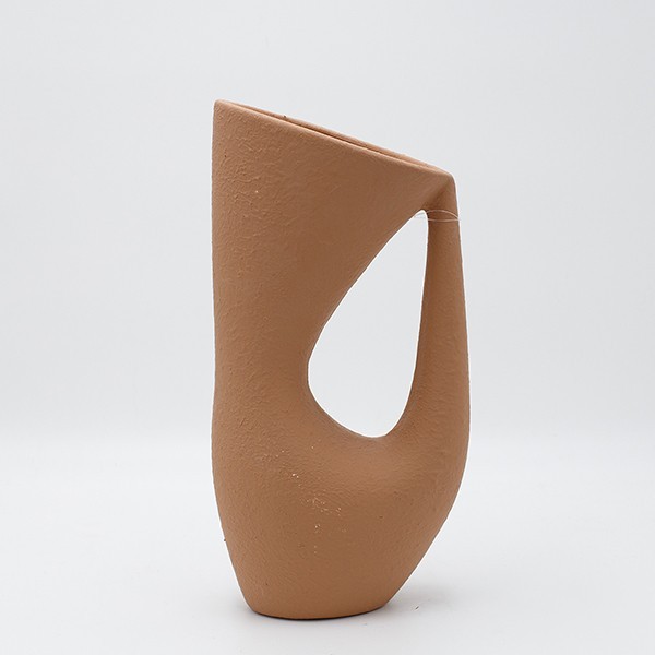 Βάζο Κεραμικό Καφέ 16,5x9,5x32,5εκ. ESTHETI 819-00501 (Υλικό: Κεραμικό, Χρώμα: Καφέ) - ESTHETI - 819-00501