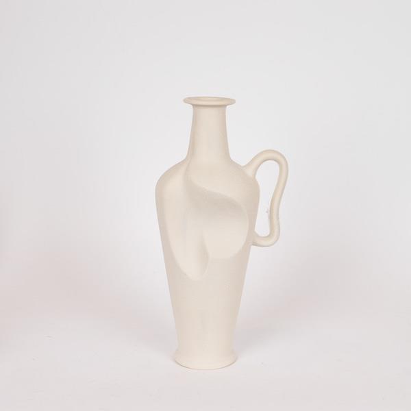 Βάζο Κεραμικό Με Χερούλι Κρεμ 19x14x39εκ. ESTHETI 819-0