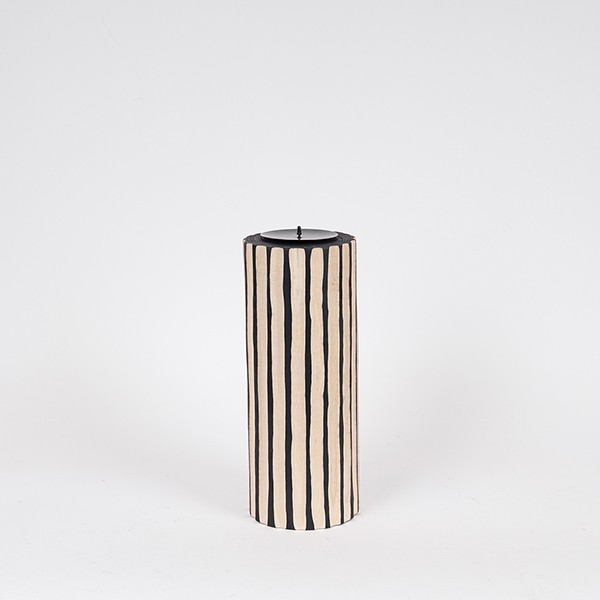 ESTHETI - ΣΗΜΑΝΤΙΚΟ: Σε περίπτωση διαφοράς τιμής από το κατάστημα ισχύει παντα και μόνο η τιμή του καταστήματος Κηροπήγιο Ξύλινο Μαύρο-Natural 12x34εκ. ESTHETI 819-006