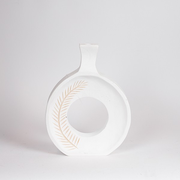 Βάζο Ξύλινο Λευκό-Natural 25x6x32εκ. ESTHETI 819-00683 