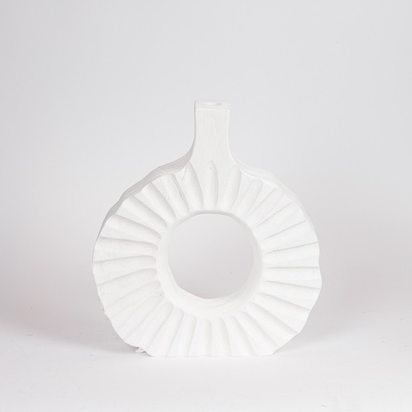 Βάζο Ξύλινο Λευκό 27x6x30εκ. ESTHETI 819-00694 (Υλικό: 