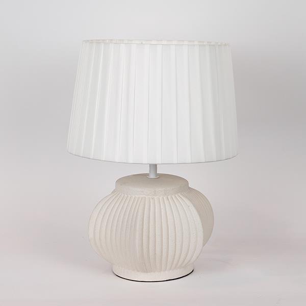 Φωτιστικό Επιτραπέζιο Κεραμικό-Υφασμάτινο Λευκό 28x24x4