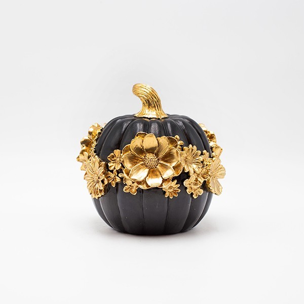 Διακοσμητικά Επιτραπέζια 24home - ΣΗΜΑΝΤΙΚΟ: Σε περίπτωση διαφοράς τιμής από το κατάστημα ισχύει παντα και μόνο η τιμή του καταστήματος Διακοσμητική Κολοκύθα Polyresin Χρυσή-Μαύρη 14,8x14,4x1