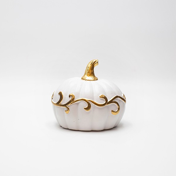 Διακοσμητικά Επιτραπέζια 24home - ΣΗΜΑΝΤΙΚΟ: Σε περίπτωση διαφοράς τιμής από το κατάστημα ισχύει παντα και μόνο η τιμή του καταστήματος Διακοσμητική Κολοκύθα Polyresin Χρυσή-Λευκή 12,5x10,9εκ