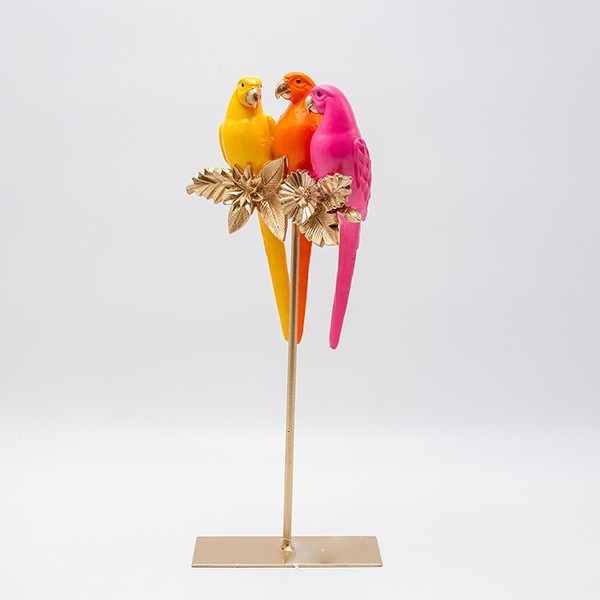 Διακοσμητικά Επιτραπέζια 24home - ΣΗΜΑΝΤΙΚΟ: Σε περίπτωση διαφοράς τιμής από το κατάστημα ισχύει παντα και μόνο η τιμή του καταστήματος Διακοσμητικό Επιτραπέζιο Παπαγάλοι Polyresin Χρυσό-Mult