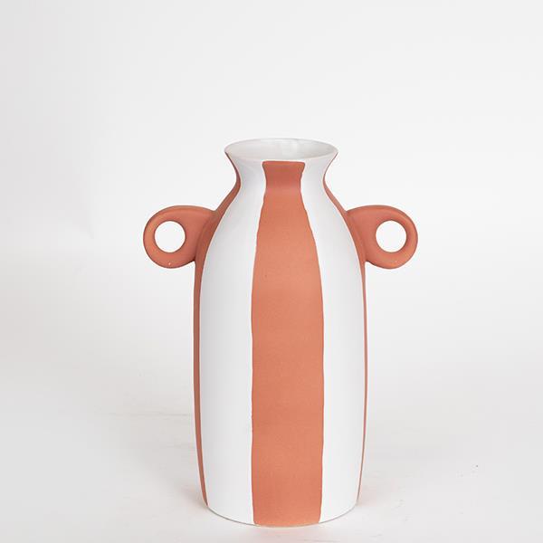 Βάζο Κεραμικό Teracotta-Λευκό 20,4x10,8x24,5εκ. ESTHETI 752-20205 (Υλικό: Κεραμικό, Χρώμα: Λευκό) - ESTHETI - 752-20205