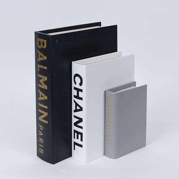 Διακοσμητικό Κουτί Βιβλίο Σετ 3τμχ Ξύλινο Μαύρο-Λευκό-Γκρι 21,5x6x30εκ. ESTHETI 752-17072 (Υλικό: Ξύλο, Χρώμα: Λευκό) - ESTHETI - 752-17072