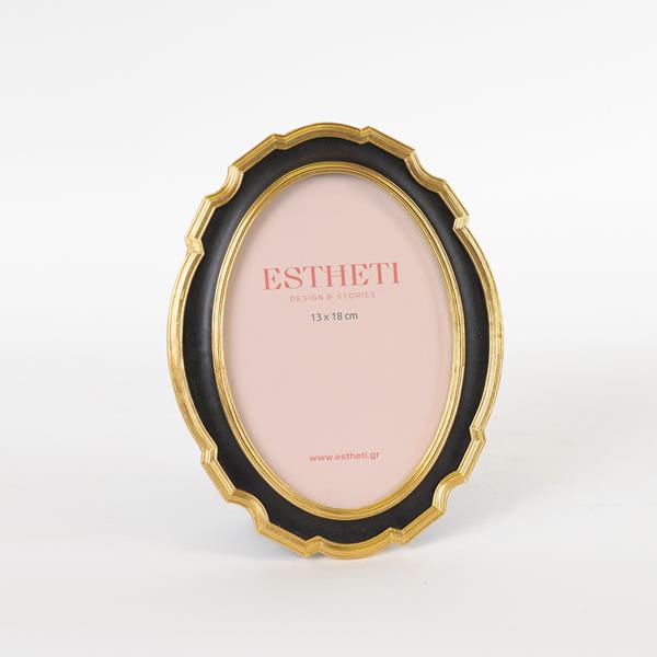 ESTHETI Κορνίζα Polyresin Χρυσή-Μαύρη 13x18εκ. ESTHETI 756-12034 (Υλικό: Polyresin, Χρώμα: Μαύρο) - ESTHETI - 756-12034