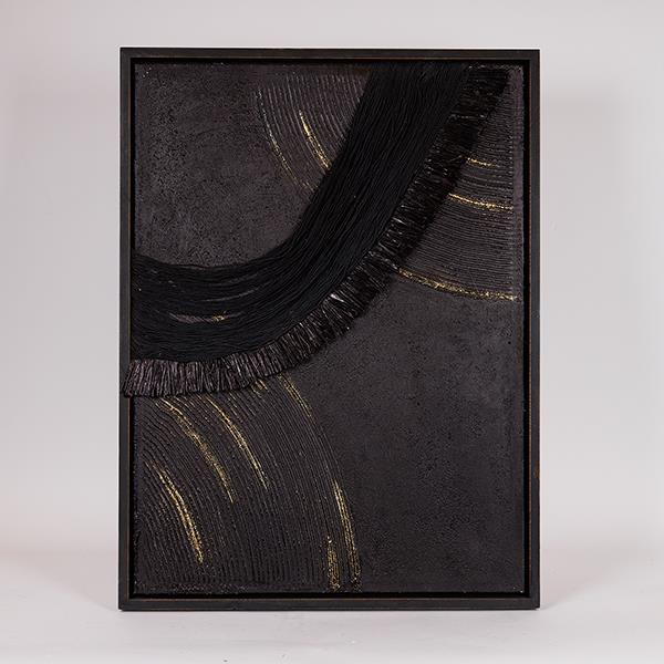 Πίνακας Καμβάς Ανάγλυφος Μαύρος-Χρυσός 60x4x80εκ. ESTHETI 812-10006 (Ύφασμα: Καμβάς, Χρώμα: Μαύρο) - ESTHETI - 812-10006