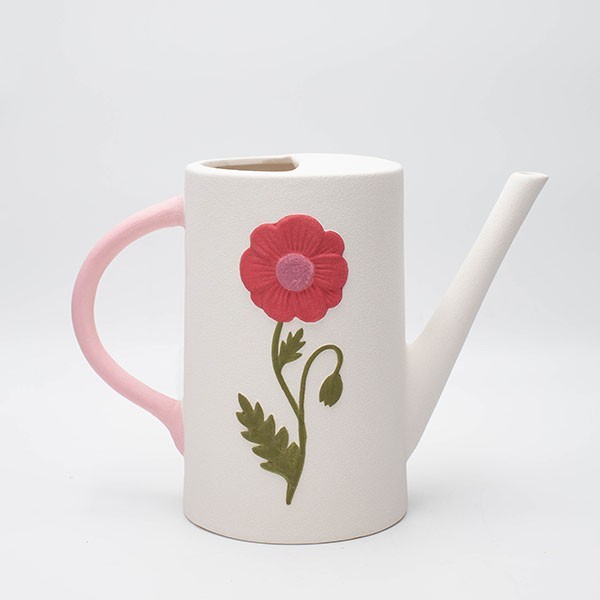 Βάζο Πορσελάνης Λευκό Με Χρωματιστά Λουλούδια 27,3x12,8