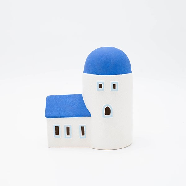 Διακοσμητικό Επιτραπέζιο Σπιτάκι Πορσελάνης Με Led Λευκ