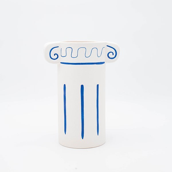 Βάζο Πορσελάνης Λευκό-Μπλε 17,5x11,6x23,5εκ. ESTHETI 81