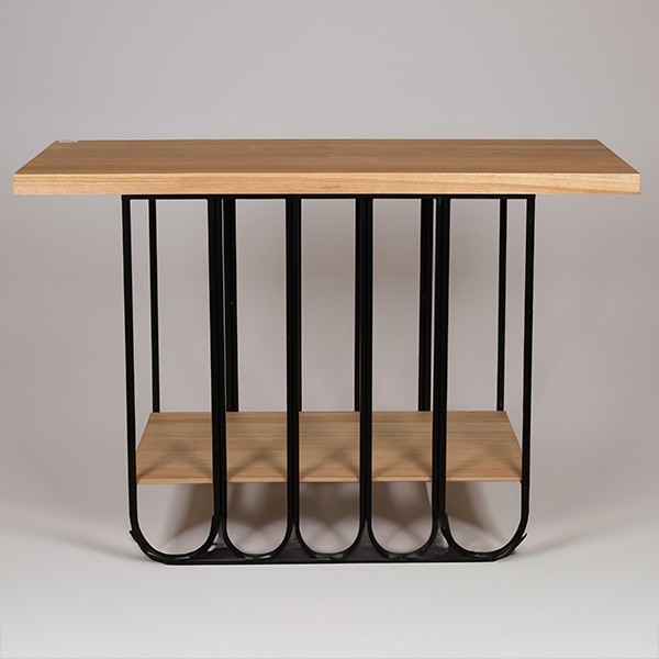 ESTHETI Κονσόλα Μεταλλική-Ξύλινη Μαύρη-Natural 120x40x78εκ. ESTHETI 810-00065 (Υλικό: Ξύλο, Χρώμα: Μαύρο) - ESTHETI - 810-00065