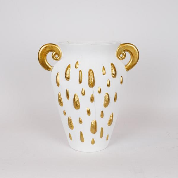 Βάζο Κεραμικό Λευκό-Χρυσό 33,5x15,2x37,5εκ. ESTHETI 819