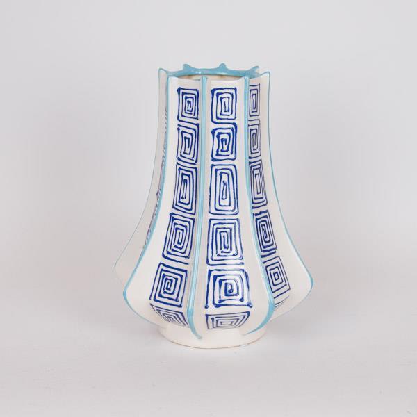 ESTHETI - ΣΗΜΑΝΤΙΚΟ: Σε περίπτωση διαφοράς τιμής από το κατάστημα ισχύει παντα και μόνο η τιμή του καταστήματος Βάζο Κεραμικό Λευκό-Μπλε-Γαλάζιο 23,5x23,5x33,5εκ. ESTH