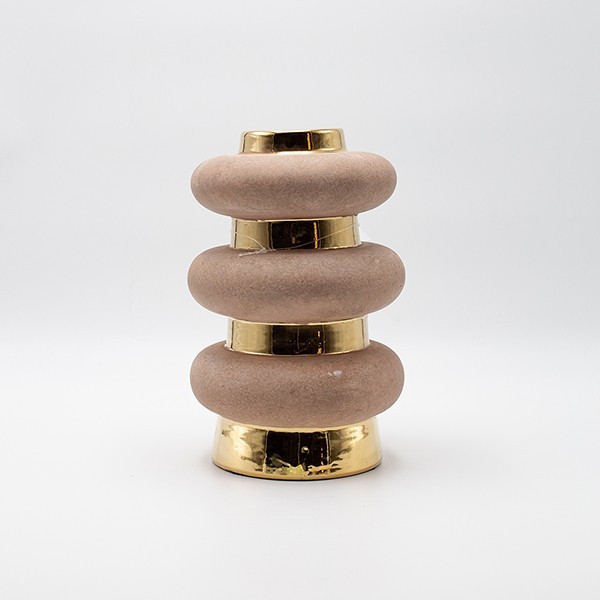 Βάζο Κεραμικό Sand-Χρυσό 16x16x24εκ. ESTHETI 819-00709 