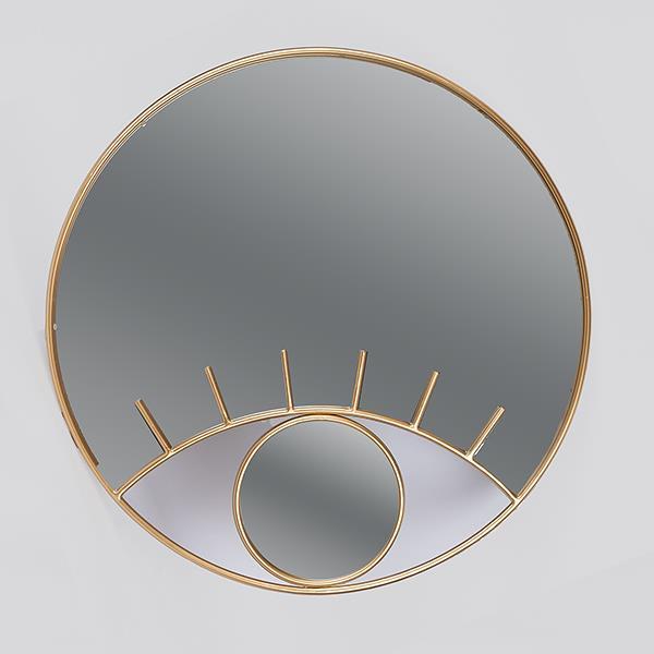 Καθρέπτες 24home - ΣΗΜΑΝΤΙΚΟ: Σε περίπτωση διαφοράς τιμής από το κατάστημα ισχύει παντα και μόνο η τιμή του καταστήματος Καθρέπτης Τοίχου Με Μάτι Μεταλλικός Χρυσός 70x2,5x70εκ.