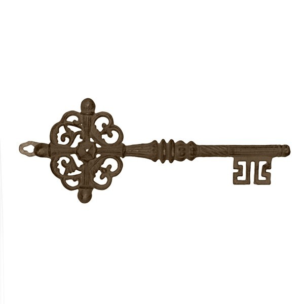 24home Διακοσμητικά τοίχου - ΣΗΜΑΝΤΙΚΟ: Σε περίπτωση διαφοράς τιμής από το κατάστημα ισχύει παντα και μόνο η τιμή του καταστήματος Κλειδί Διακοσμητικό Μαντεμένιο Καφέ 26x2,5x10,5εκ. ESTH